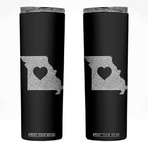 Missouri Home Distressed Missouri State Map with Heart Skinny Tumbler