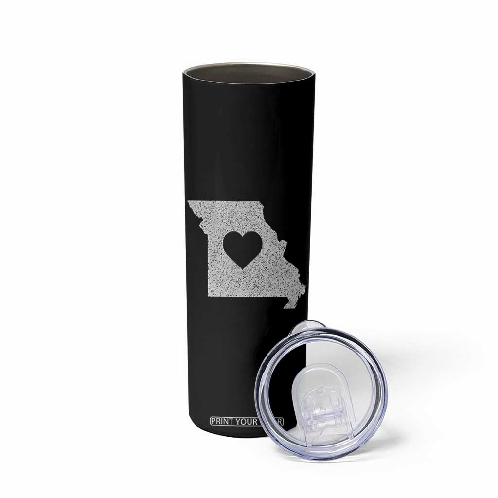 Missouri Home Distressed Missouri State Map with Heart Skinny Tumbler