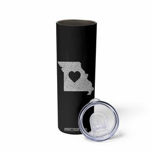 Missouri Home Distressed Missouri State Map with Heart Skinny Tumbler