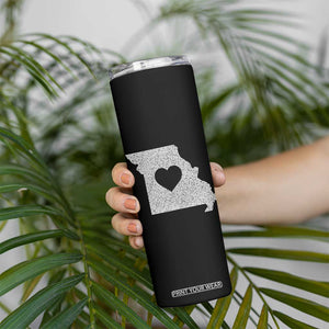 Missouri Home Distressed Missouri State Map with Heart Skinny Tumbler