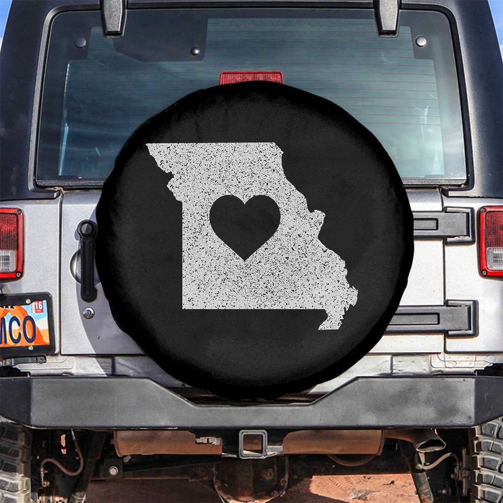 Missouri Home Distressed Missouri State Map with Heart Spare Tire Cover TS14 No hole Black Print Your Wear