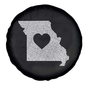 Missouri Home Distressed Missouri State Map with Heart Spare Tire Cover