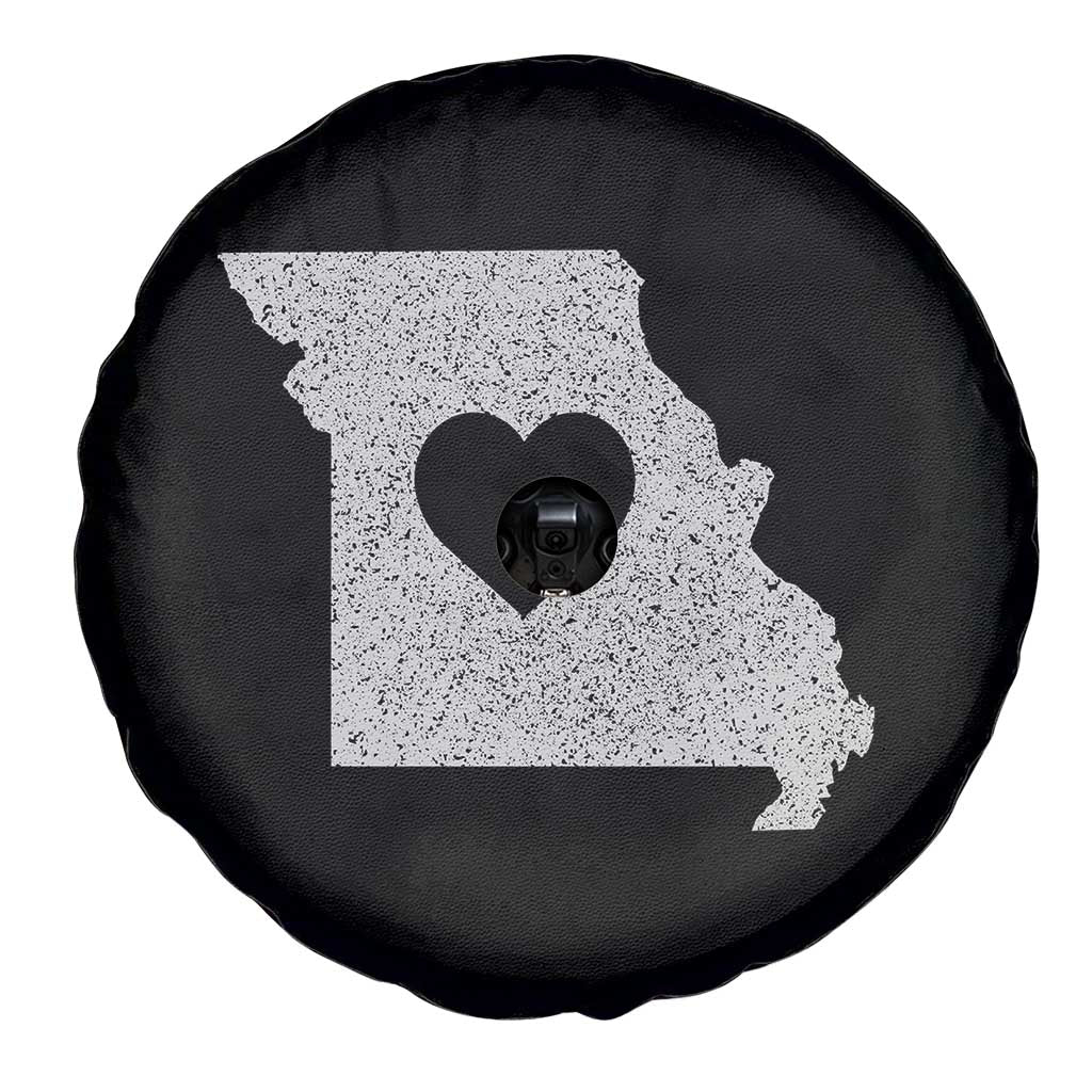 Missouri Home Distressed Missouri State Map with Heart Spare Tire Cover