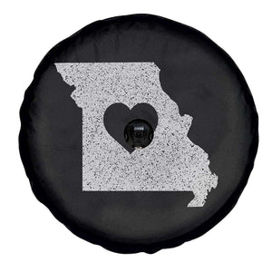 Missouri Home Distressed Missouri State Map with Heart Spare Tire Cover
