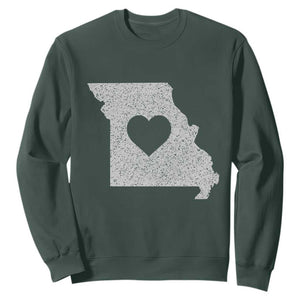 Missouri Home Distressed Missouri State Map with Heart Sweatshirt