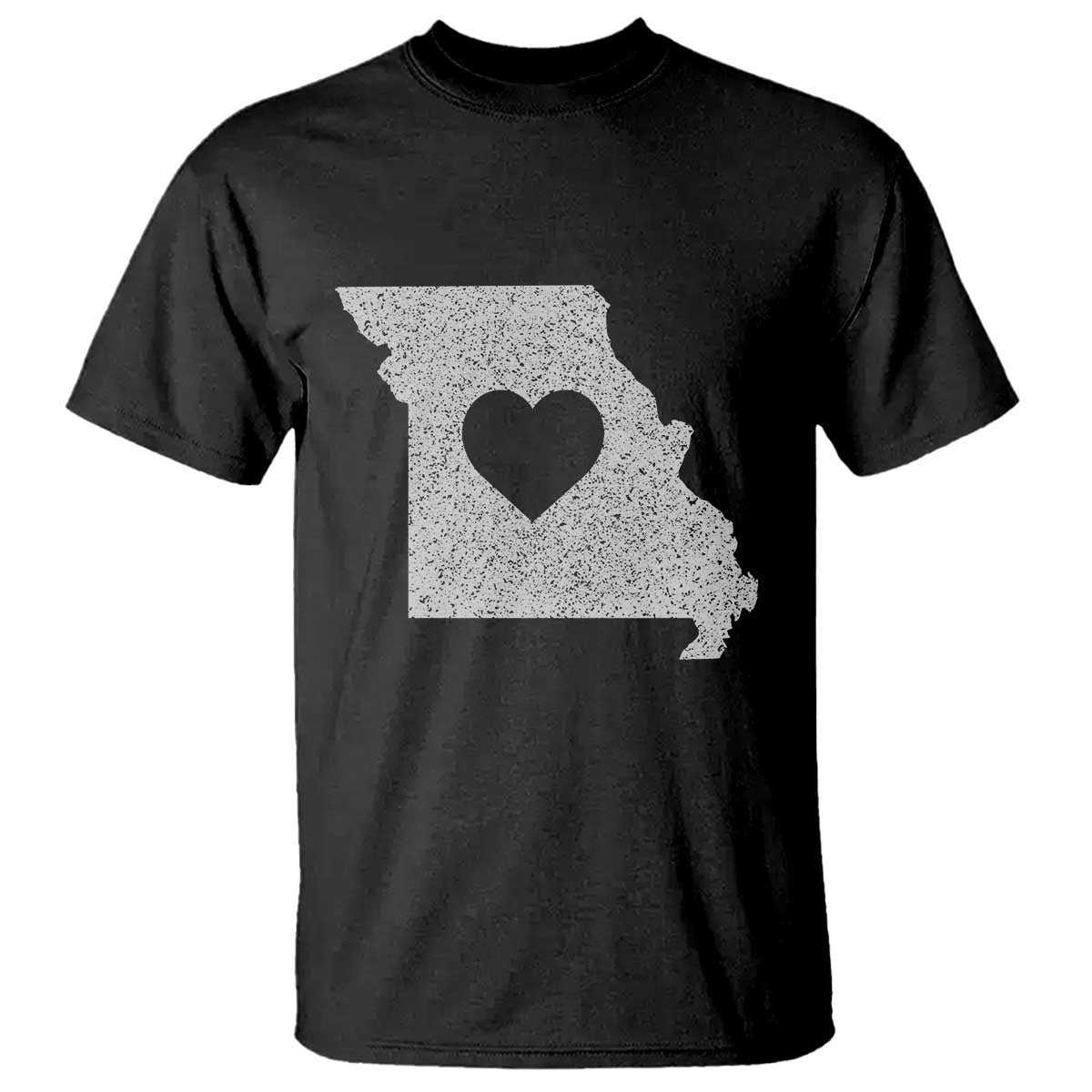 Missouri Home Distressed Missouri State Map with Heart T Shirt
