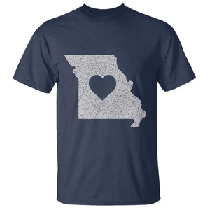 Missouri Home Distressed Missouri State Map with Heart T Shirt