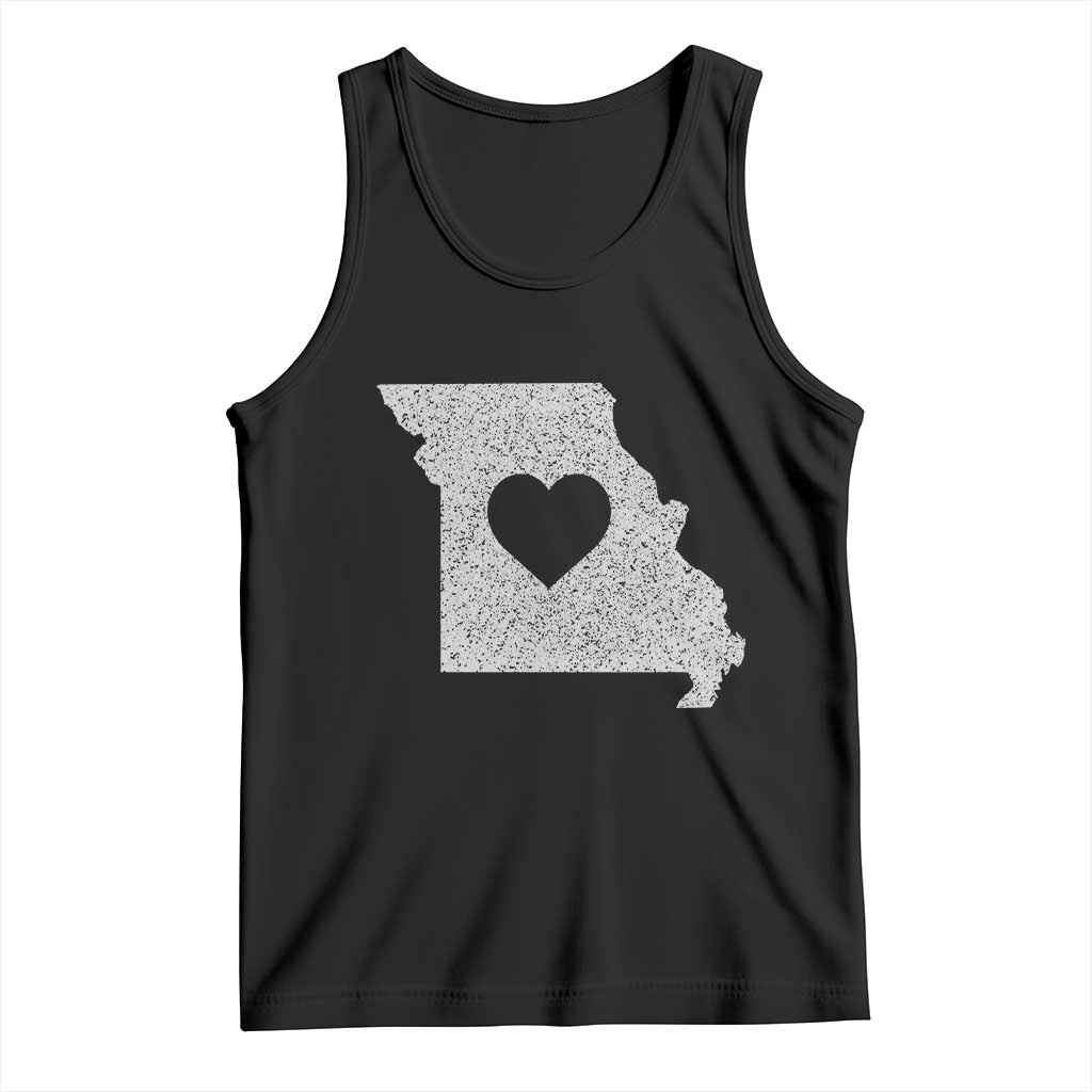 Missouri Home Distressed Missouri State Map with Heart Tank Top TS14 Black Print Your Wear