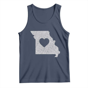 Missouri Home Distressed Missouri State Map with Heart Tank Top