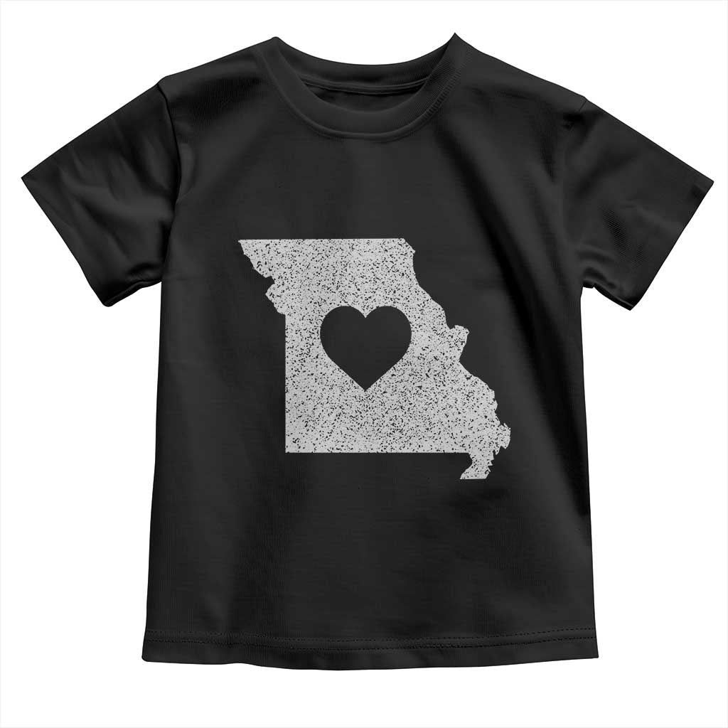 Missouri Home Distressed Missouri State Map with Heart Toddler T Shirt TS14 Black Print Your Wear