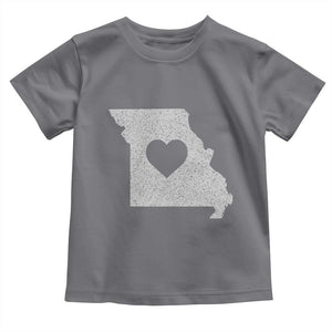 Missouri Home Distressed Missouri State Map with Heart Toddler T Shirt
