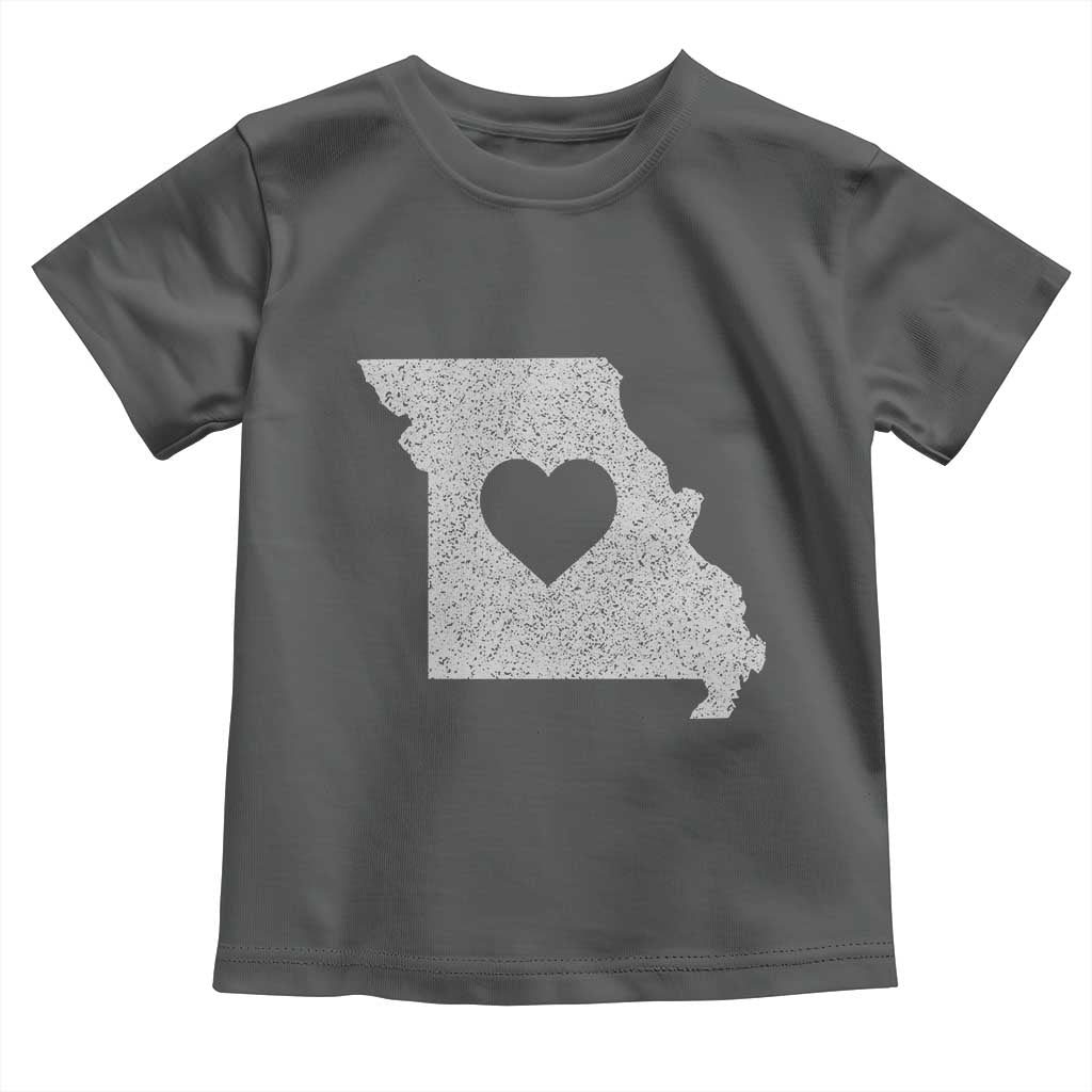 Missouri Home Distressed Missouri State Map with Heart Toddler T Shirt