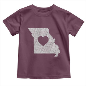 Missouri Home Distressed Missouri State Map with Heart Toddler T Shirt