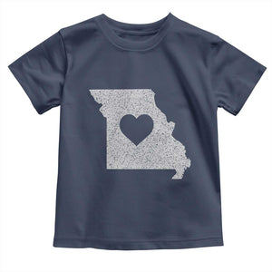 Missouri Home Distressed Missouri State Map with Heart Toddler T Shirt