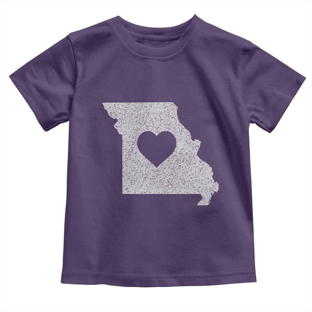 Missouri Home Distressed Missouri State Map with Heart Toddler T Shirt