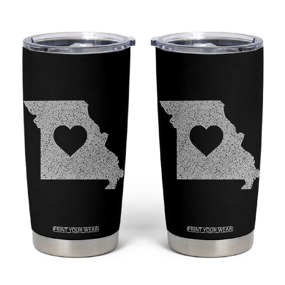 Missouri Home Distressed Missouri State Map with Heart Tumbler Cup TS14 Black Print Your Wear
