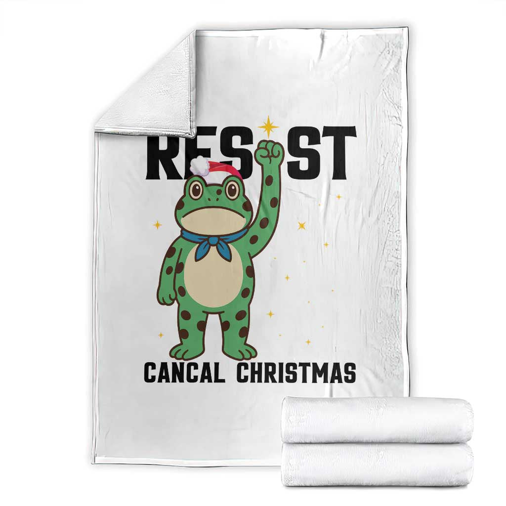 Resist Frog Throw Blanket Funny Portland Protest ICE Activist Meme TS14 White Print Your Wear
