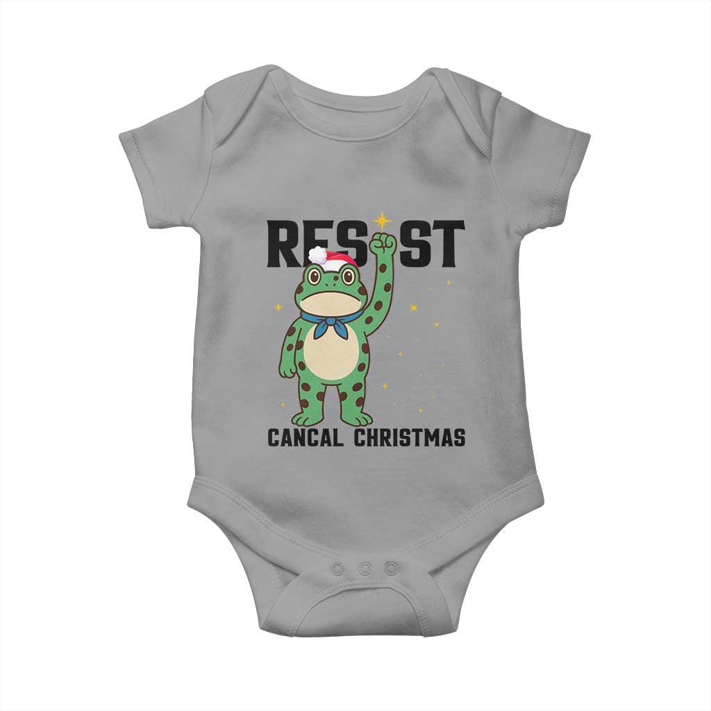 Resist Frog Baby Onesie Funny Portland Protest ICE Activist Meme TS14 Sport Gray Print Your Wear