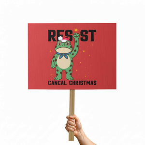 Resist Frog Protest Sign Funny Portland Protest ICE Activist Meme TS14 Horizontal 18" × 24" Red Print Your Wear