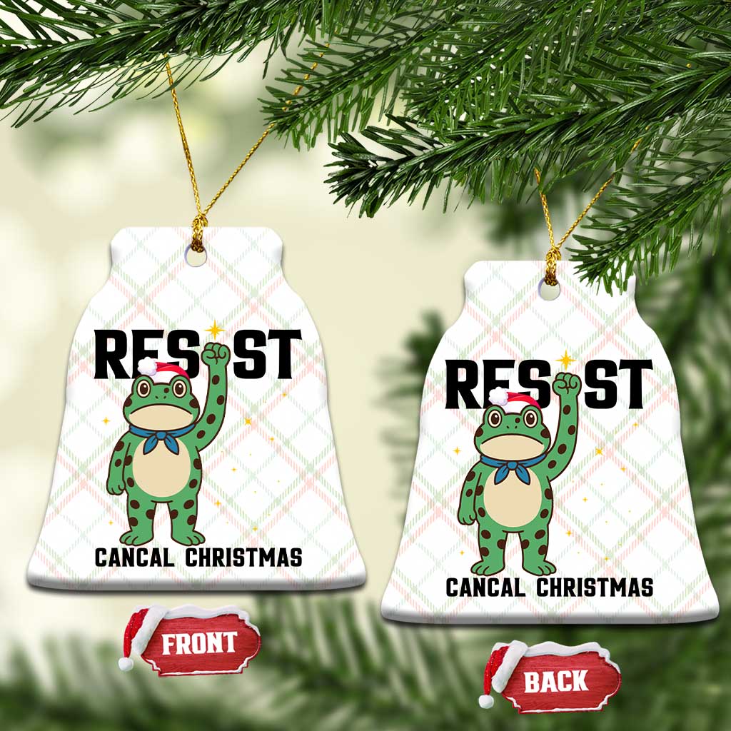 Resist Frog Ceramic Ornament Funny Portland Protest ICE Activist Meme TS14 Print Your Wear