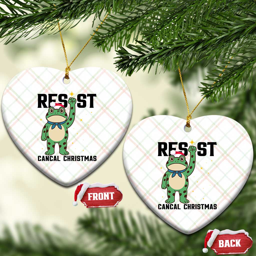 Resist Frog Ceramic Ornament Funny Portland Protest ICE Activist Meme TS14 Print Your Wear