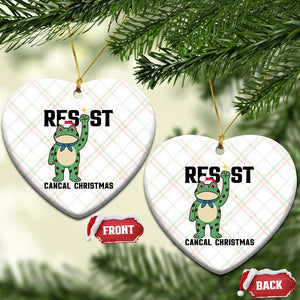 Resist Frog Ceramic Ornament Funny Portland Protest ICE Activist Meme TS14 Print Your Wear