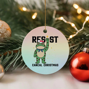 Resist Frog Ceramic Ornament Funny Portland Protest ICE Activist Meme - Print Your Wear