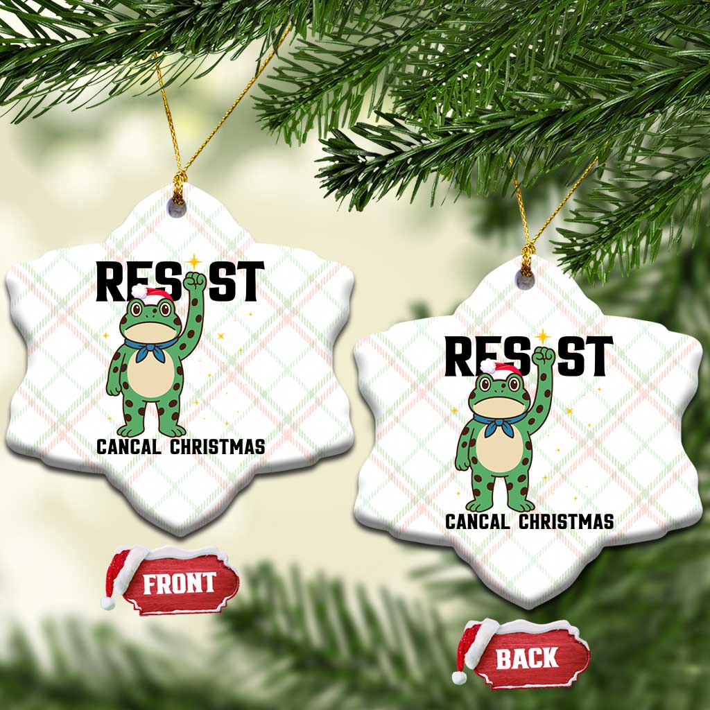 Resist Frog Ceramic Ornament Funny Portland Protest ICE Activist Meme TS14 Print Your Wear