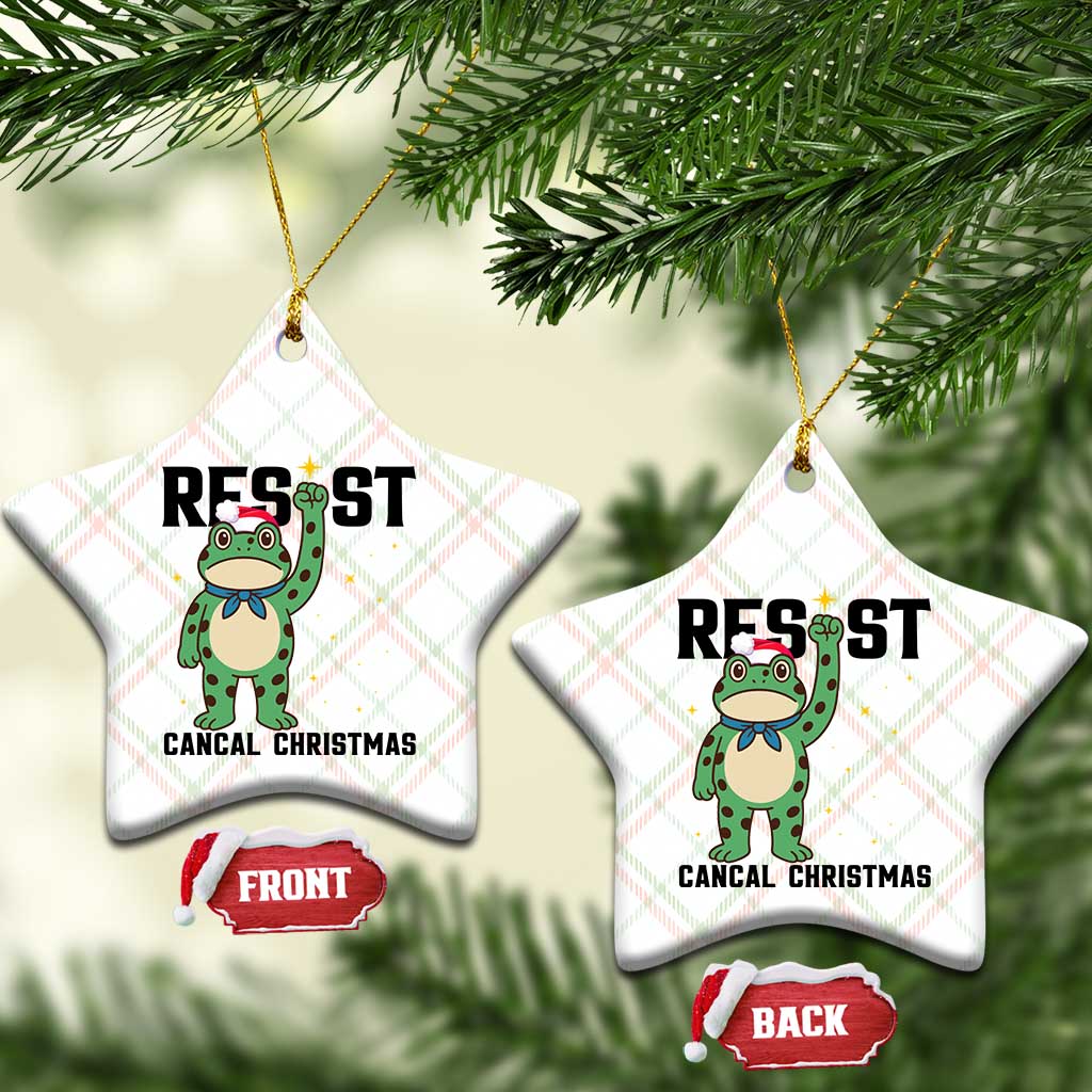 Resist Frog Ceramic Ornament Funny Portland Protest ICE Activist Meme TS14 Print Your Wear