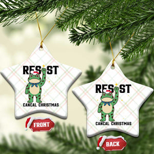 Resist Frog Ceramic Ornament Funny Portland Protest ICE Activist Meme TS14 Print Your Wear
