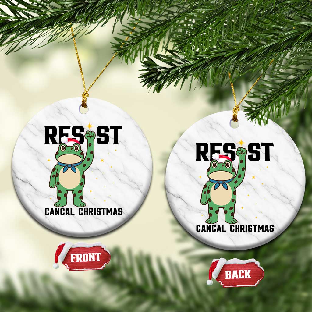 Resist Frog Ceramic Ornament Funny Portland Protest ICE Activist Meme - Print Your Wear