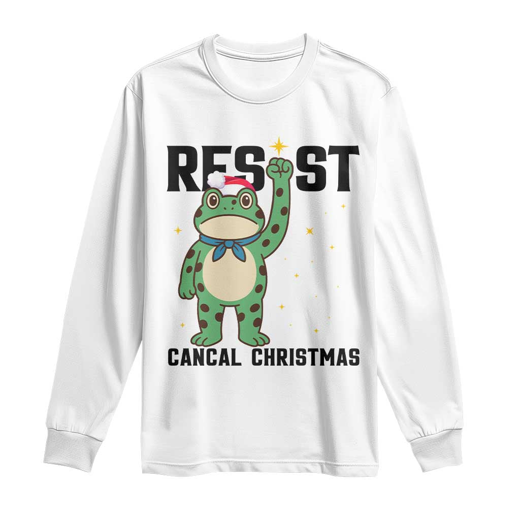 Resist Frog Long Sleeve Shirt Funny Portland Protest ICE Activist Meme TS14 White Print Your Wear