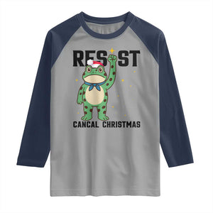 Resist Frog Raglan Shirt Funny Portland Protest ICE Activist Meme TS14 Sport Gray Navy Print Your Wear