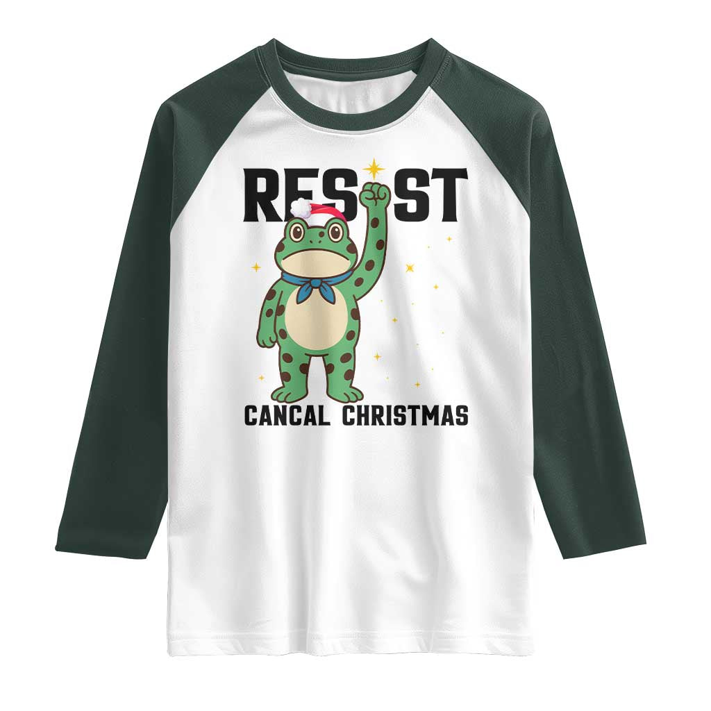 Resist Frog Raglan Shirt Funny Portland Protest ICE Activist Meme TS14 White Dark Forest Green Print Your Wear