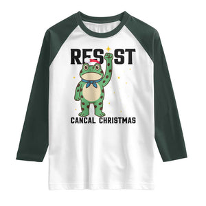 Resist Frog Raglan Shirt Funny Portland Protest ICE Activist Meme TS14 White Dark Forest Green Print Your Wear