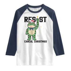 Resist Frog Raglan Shirt Funny Portland Protest ICE Activist Meme TS14 White Navy Print Your Wear