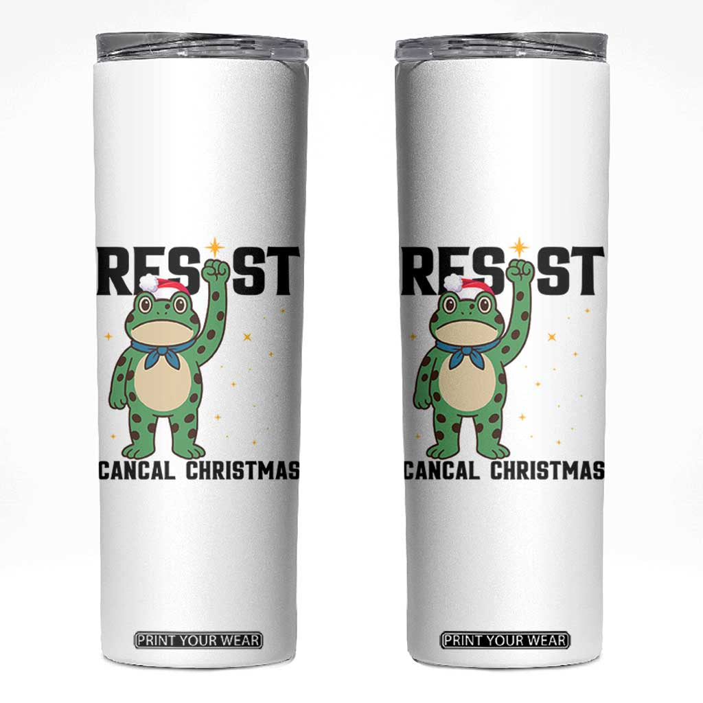 Resist Frog Skinny Tumbler Funny Portland Protest ICE Activist Meme TS14 White Print Your Wear