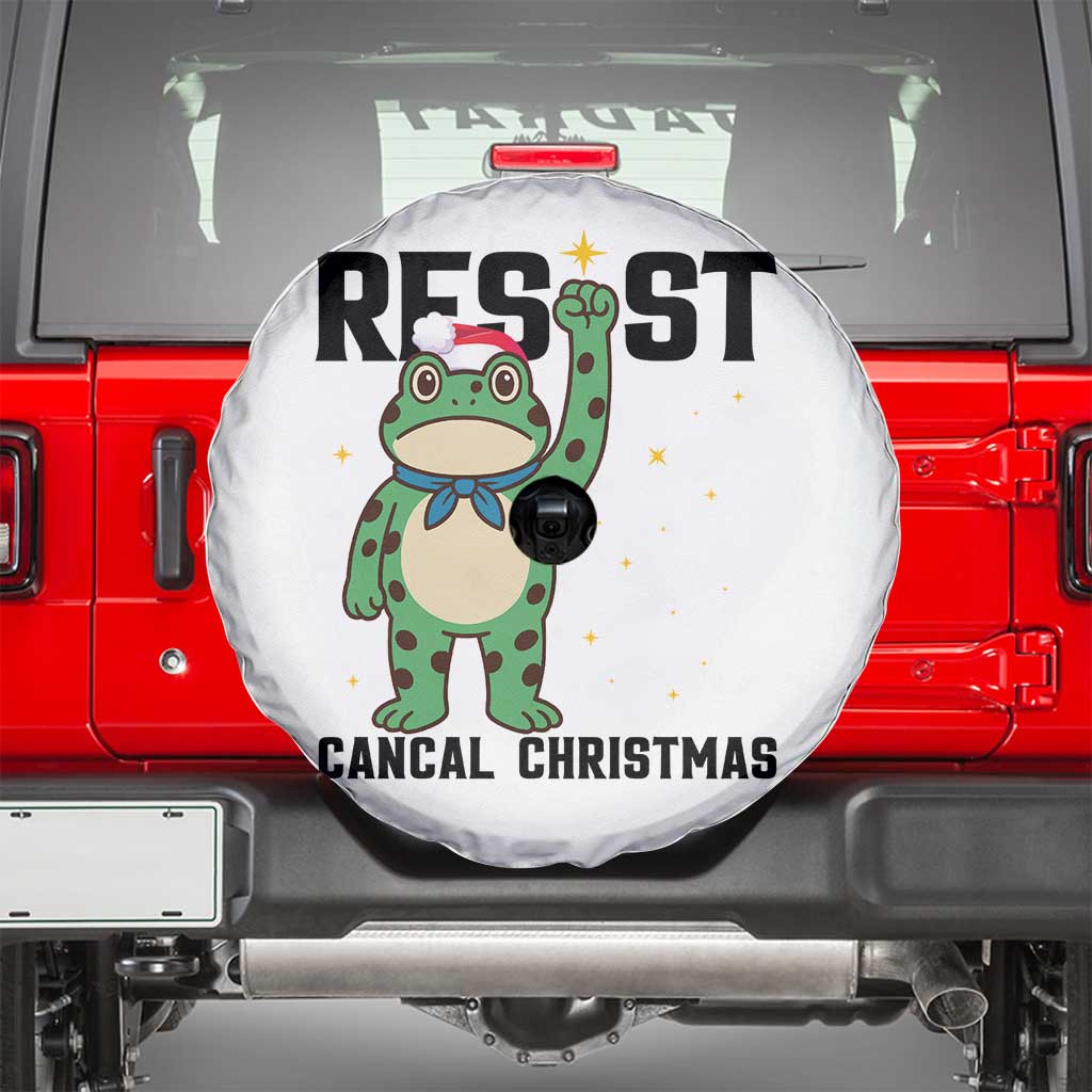 Resist Frog Spare Tire Cover Funny Portland Protest ICE Activist Meme TS14 White Print Your Wear