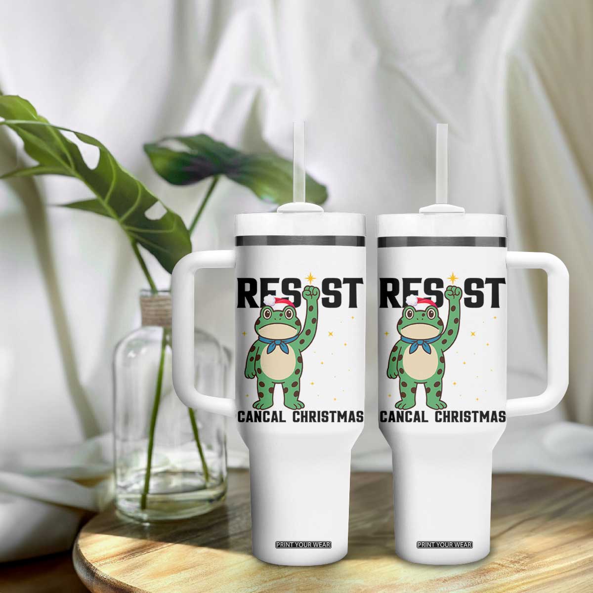 Resist Frog Tumbler With Handle Funny Portland Protest ICE Activist Meme TS14 Print Your Wear