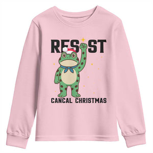 Resist Frog Youth Sweatshirt Funny Portland Protest ICE Activist Meme TS14 Light Pink Print Your Wear
