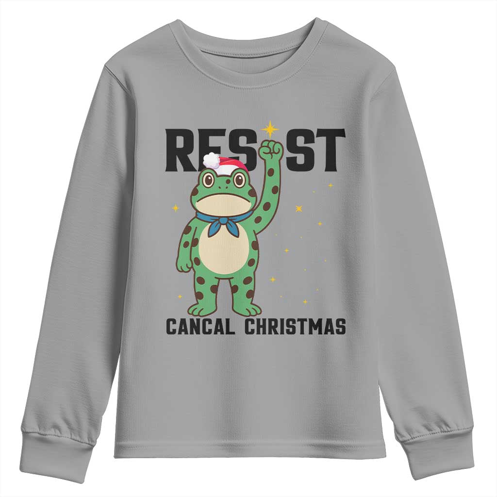 Resist Frog Youth Sweatshirt Funny Portland Protest ICE Activist Meme TS14 Sport Gray Print Your Wear
