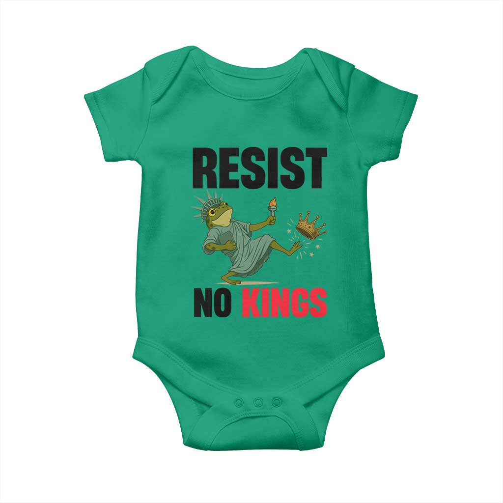 Resist Frog Baby Onesie No Kings In America Political 2025 TS14 Irish Green Print Your Wear