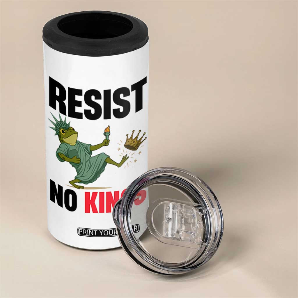 Resist Frog 4 in 1 Can Cooler Tumbler No Kings In America Political 2025 TS14 Print Your Wear