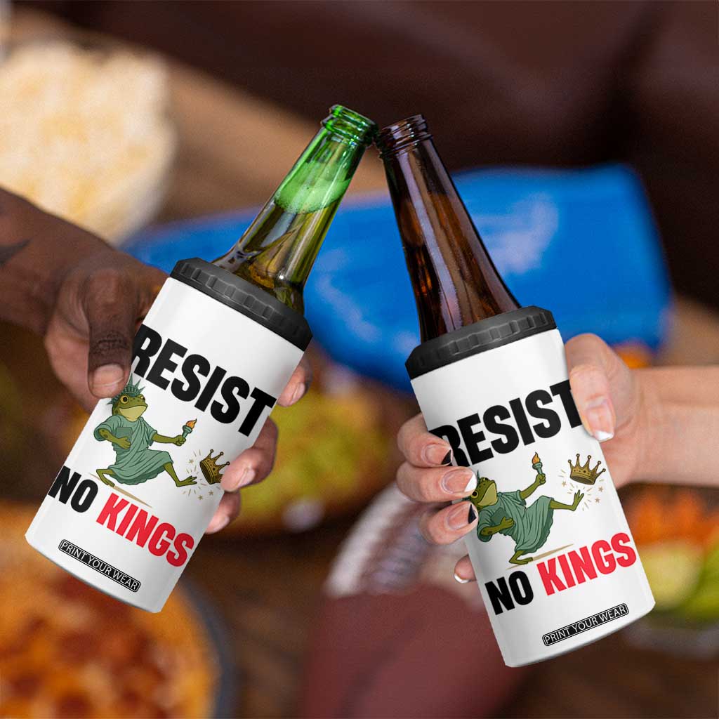 Resist Frog 4 in 1 Can Cooler Tumbler No Kings In America Political 2025 TS14 Print Your Wear