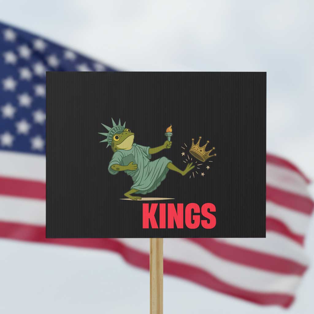 Resist Frog Protest Sign No Kings In America Political 2025 TS14 Horizontal 18