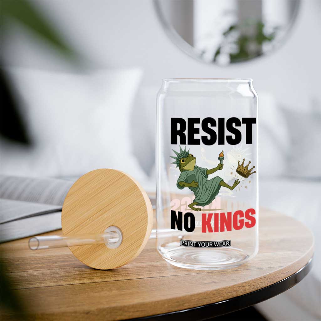Resist Frog Glass Can No Kings In America Political 2025 TS14 Print Your Wear
