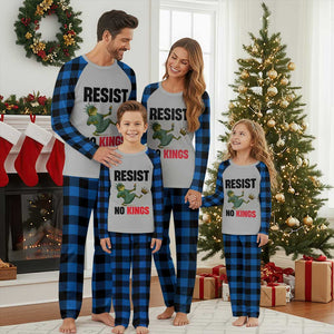 Resist Frog Plaid Pajama Set No Kings In America Political 2025 TS14 Blue Plaid Print Your Wear