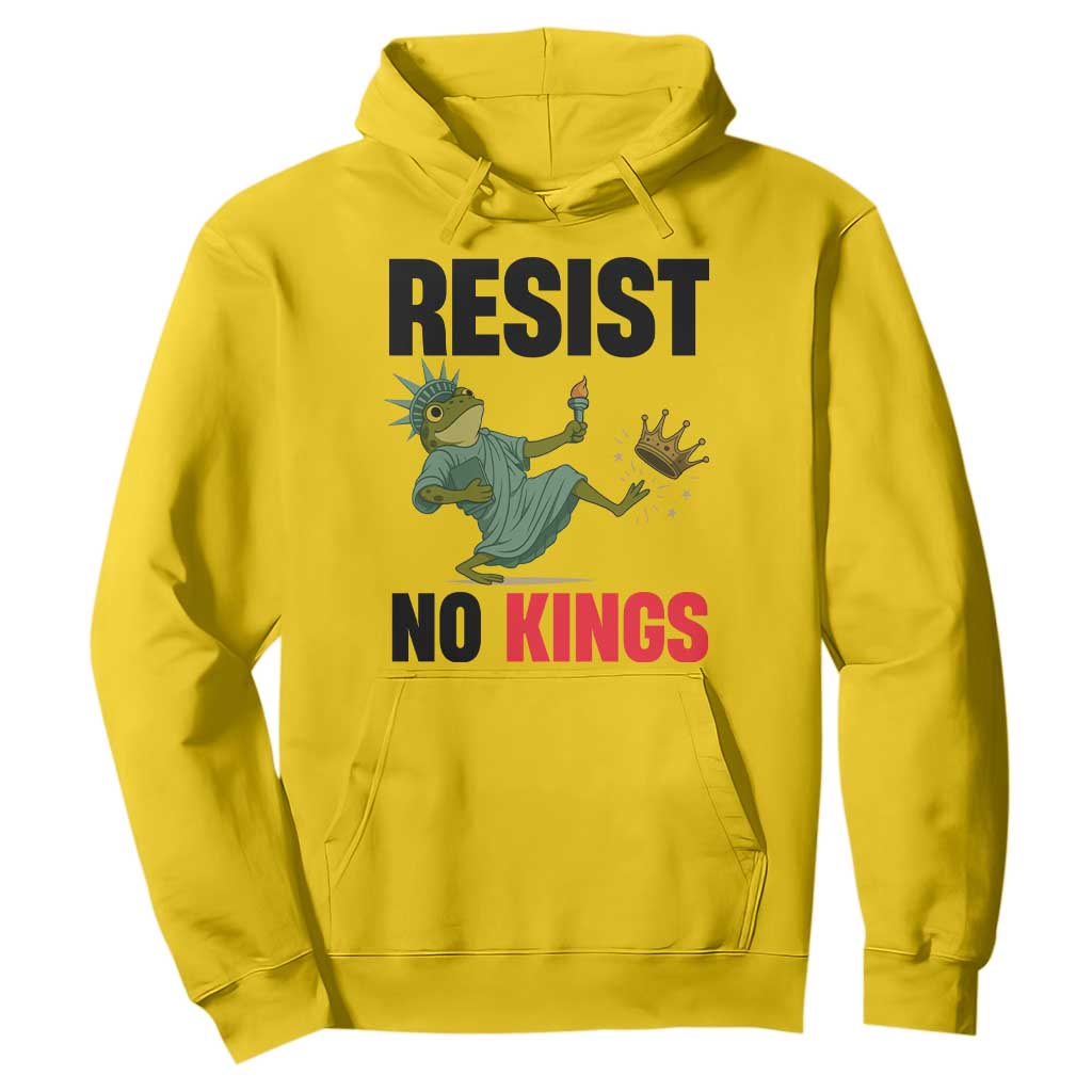 Resist Frog Hoodie No Kings In America Political 2025 TS14 Daisy Print Your Wear