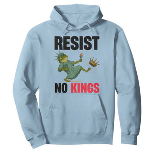 Resist Frog Hoodie No Kings In America Political 2025 TS14 Light Blue Print Your Wear
