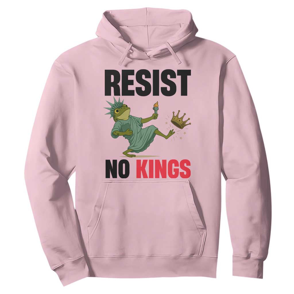 Resist Frog Hoodie No Kings In America Political 2025 TS14 Light Pink Print Your Wear
